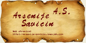 Arsenije Savičin vizit kartica